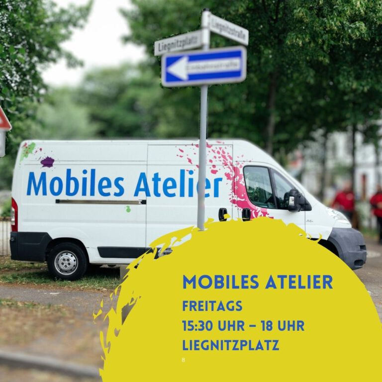 Das Mobile Atelier beim Liegnitzplatz mit Kunstaktionen für Kinder