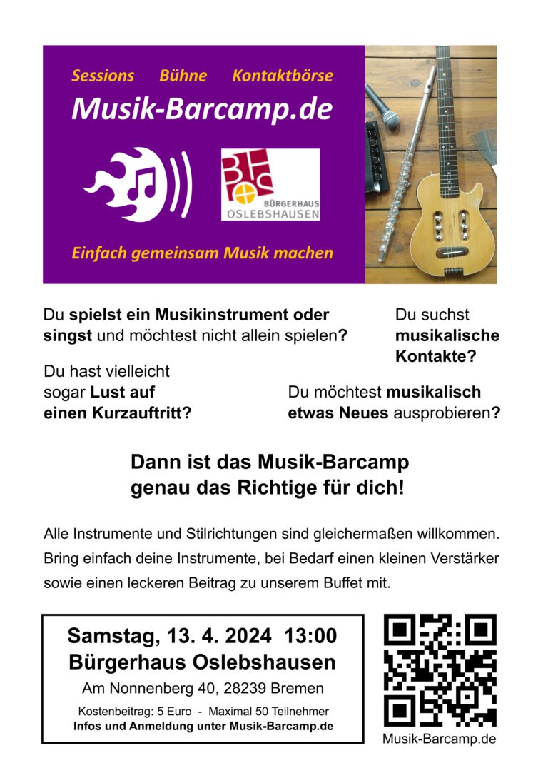 Plakat für das Musik-Barcamp im Bürgerhaus